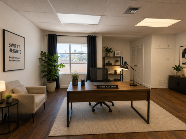 Virtually staged creative office