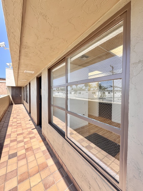 Exterior second-floor walkway