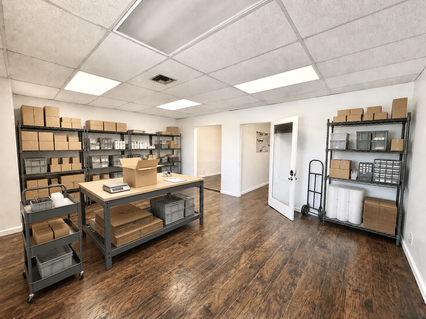 Back workspace suitable for inventory